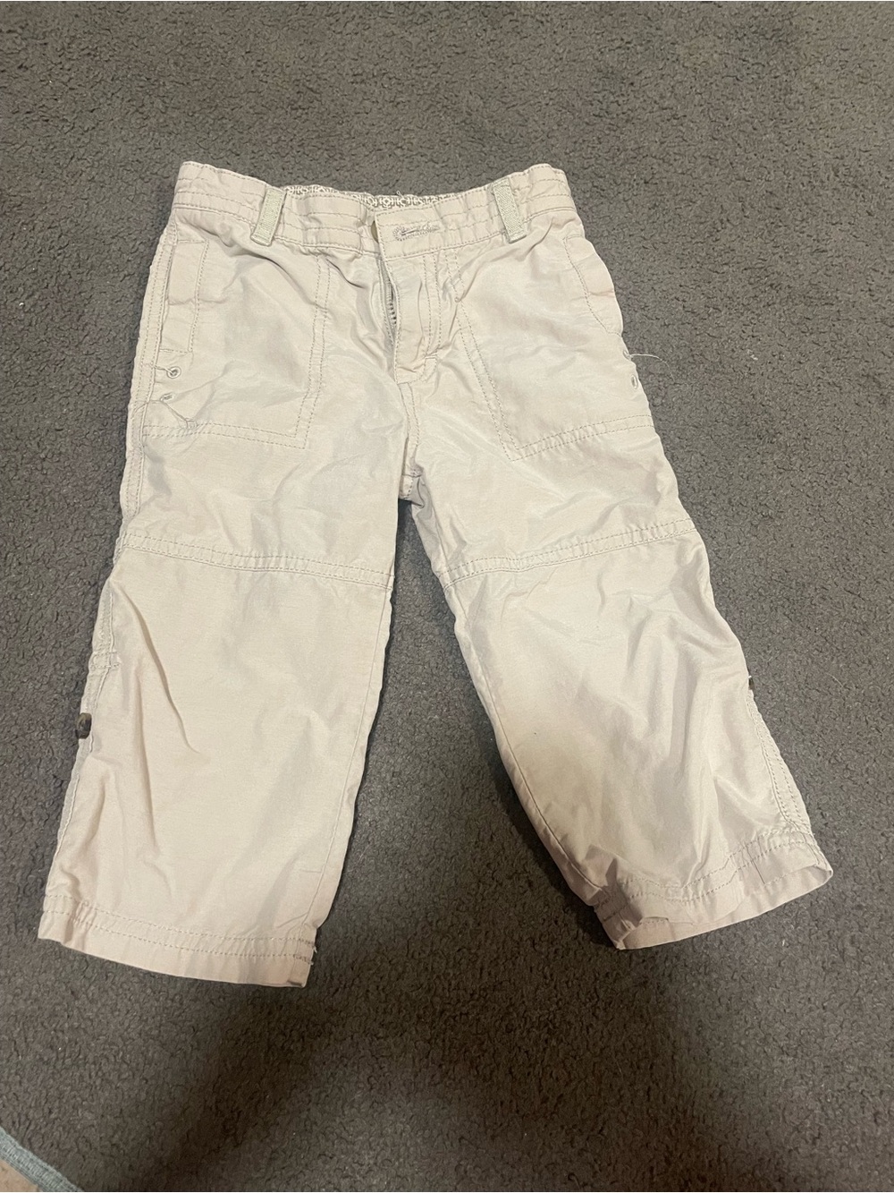 Kids Beige Cargo Pants - Lightweight Comfort